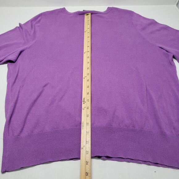 Lane Bryant Cardigan Sweater Womens 18/20 Pastel Purple 3/4 Sleeve Button-Up - Picture 15 of 16